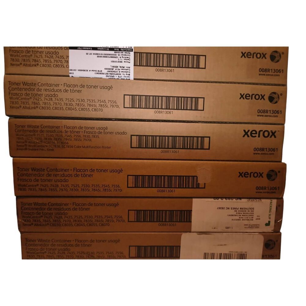 (6) Xerox 008R13061 Waste Toner Container for WorkCentrer 7830/7835/7530/7535/80